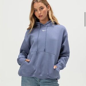 Nike Light Blue Hoodie with White Logo